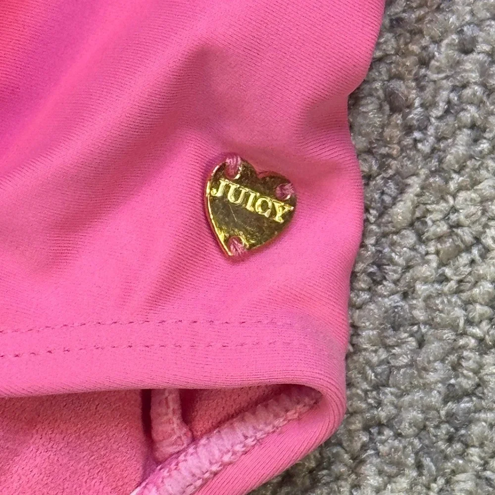 Juicy Couture Girls Pink Leopard One Piece Swimsuit Size 10 NWT Logo Charm‎
